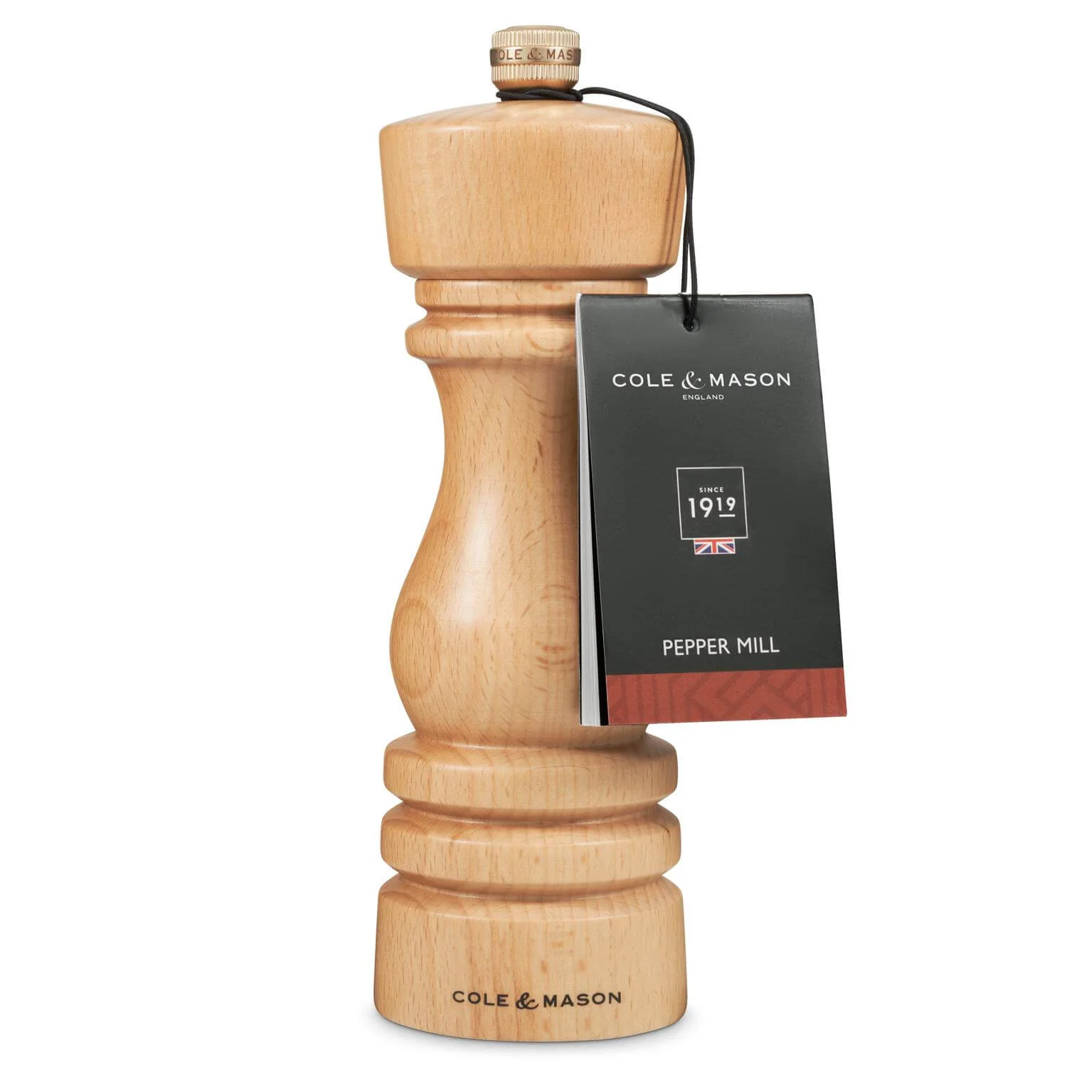 Cole & Mason London 18cm Beech Wood Pepper Mill - Natural Beech - Image 4