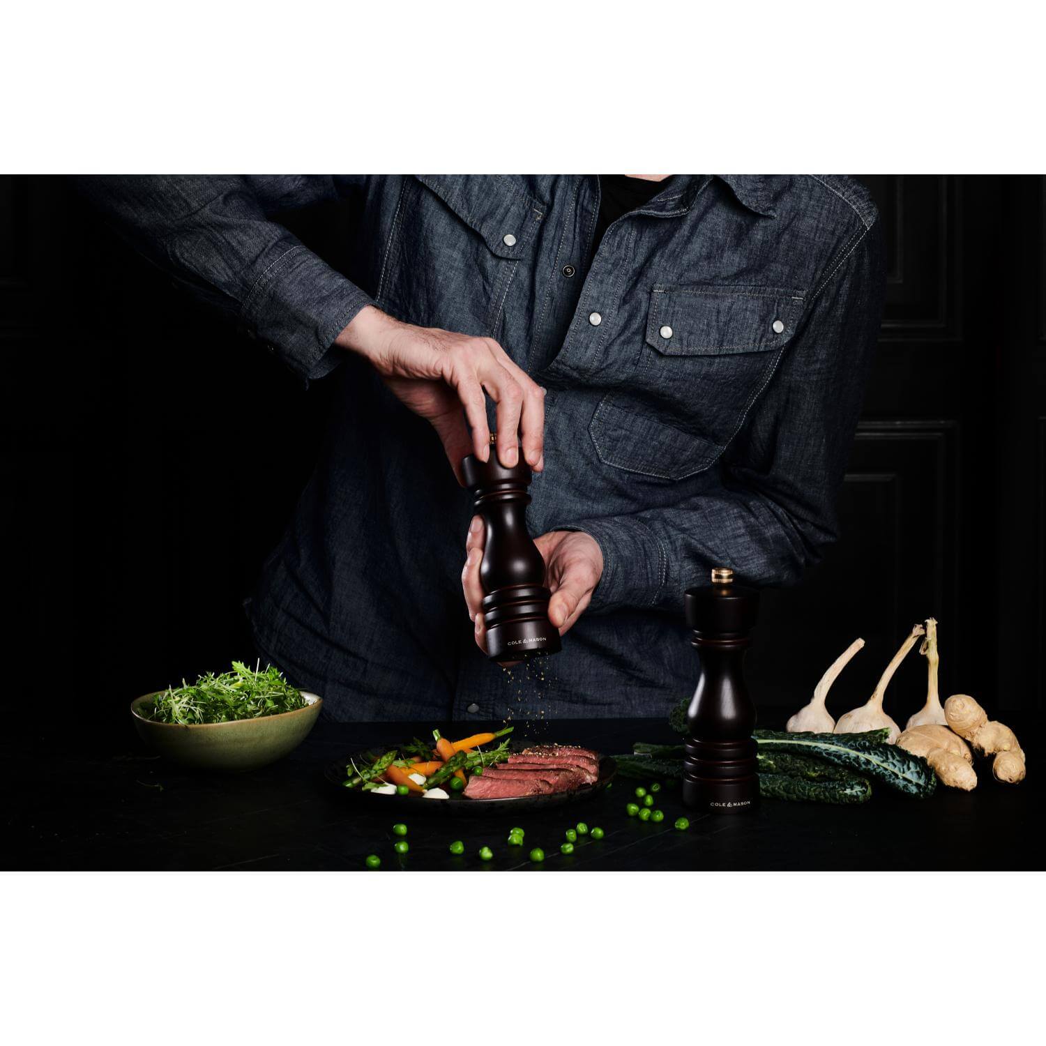 Cole & Mason London 18cm Beech Wood Salt Mill - Chocolate - Image 5