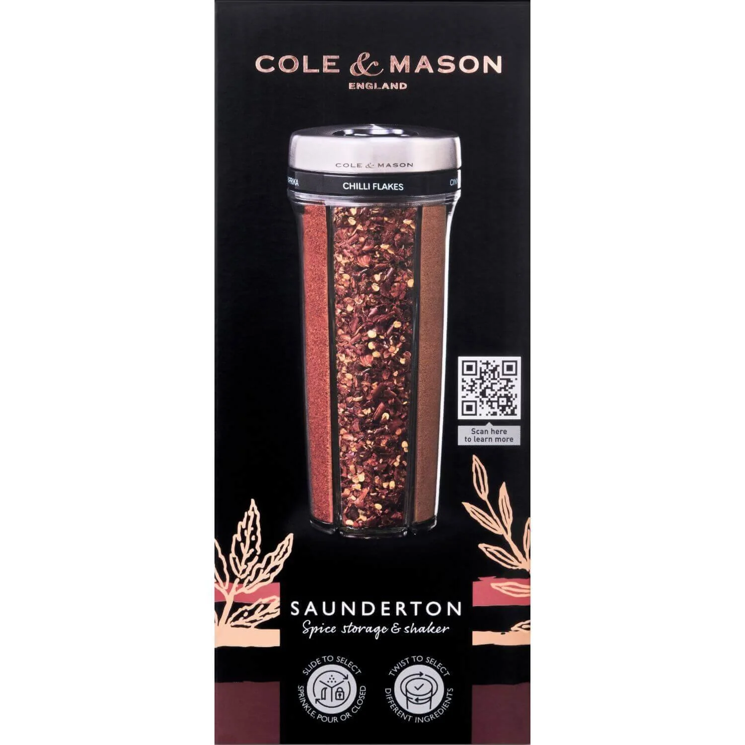 Cole & Mason Saunderton Spice 20cm Storage Shaker - Filled - Image 6