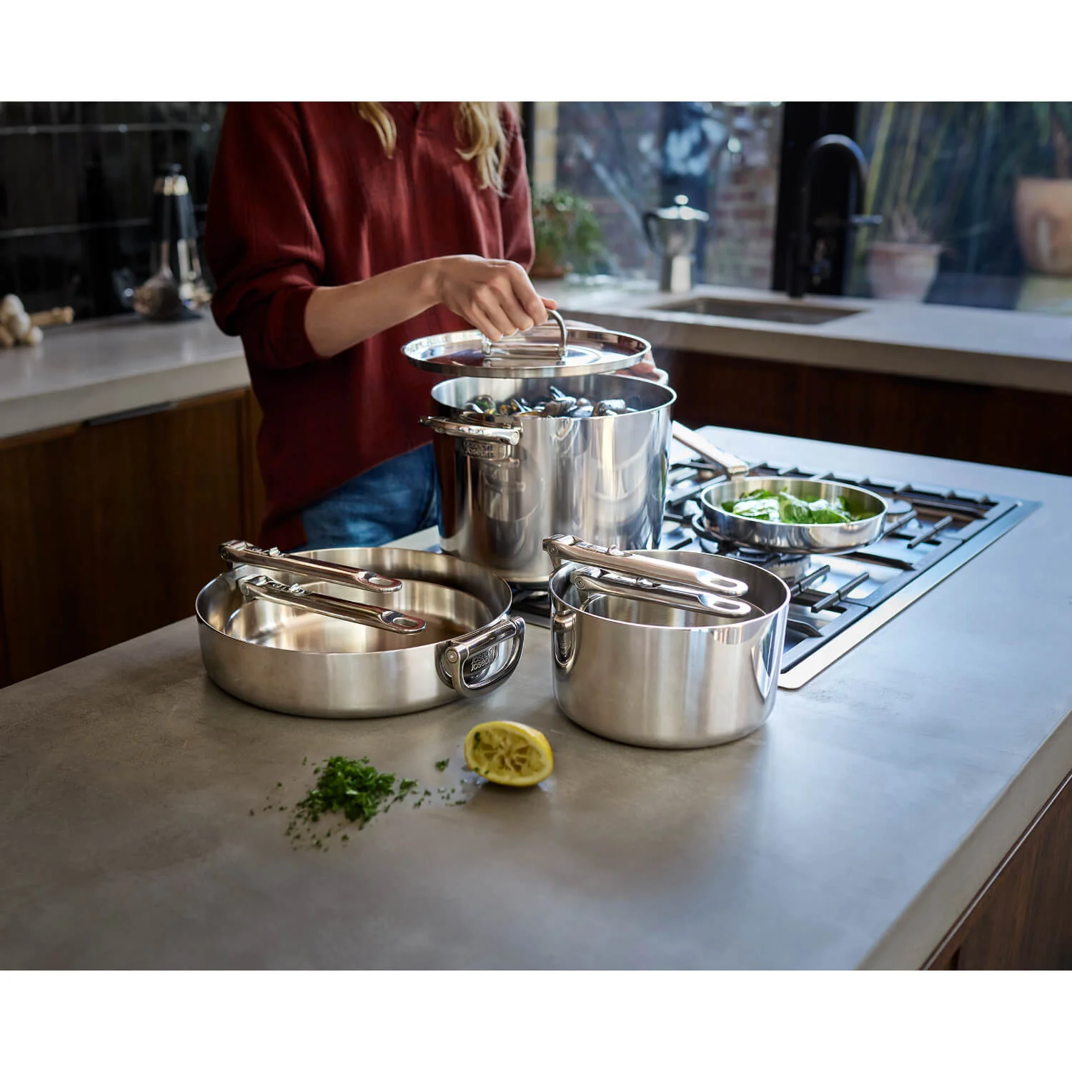 Joseph Joseph Space 6-Piece Folding Handle Cookware Set - Stainless Steel - Image 13