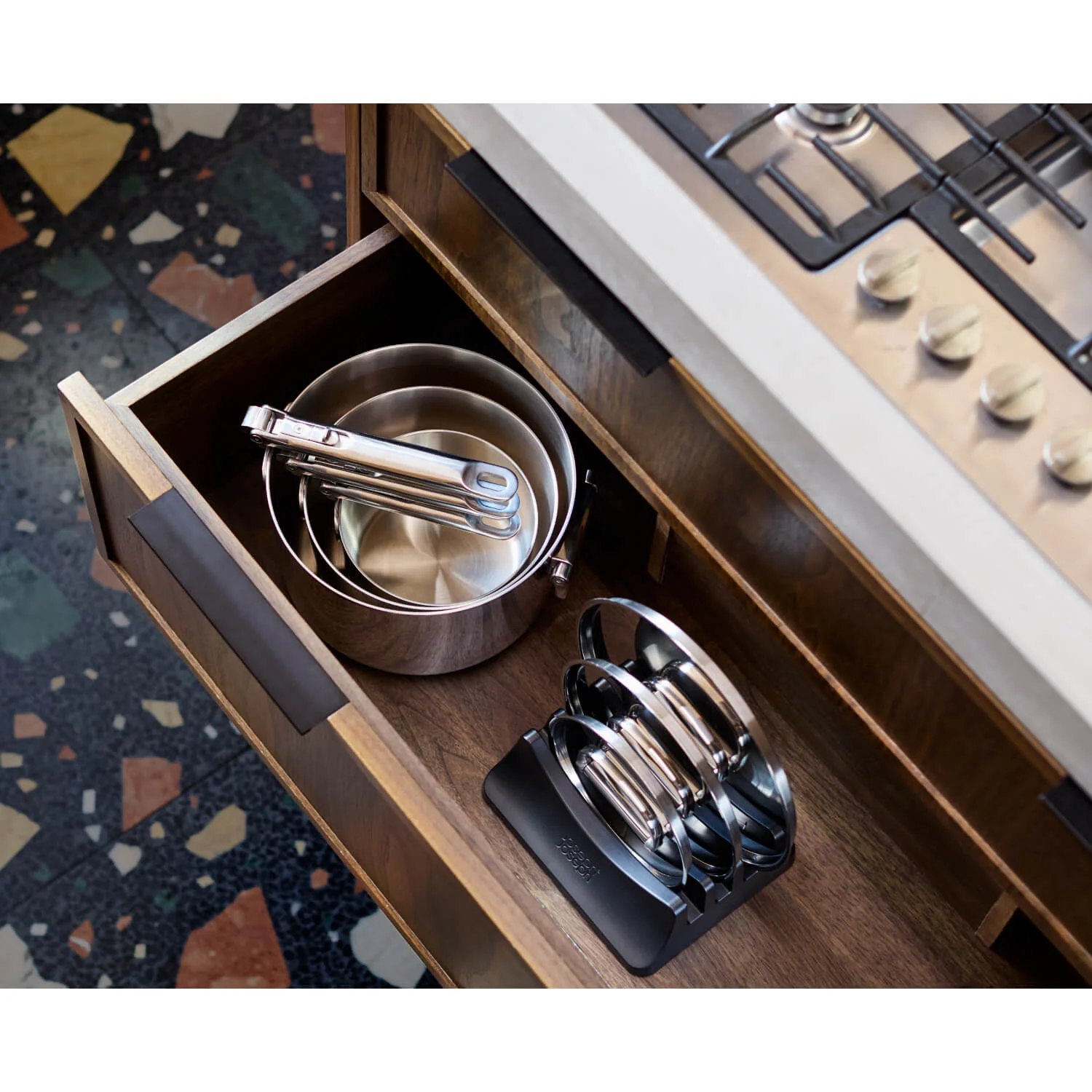 Joseph Joseph Space 6-Piece Folding Handle Cookware Set - Stainless Steel - Image 15