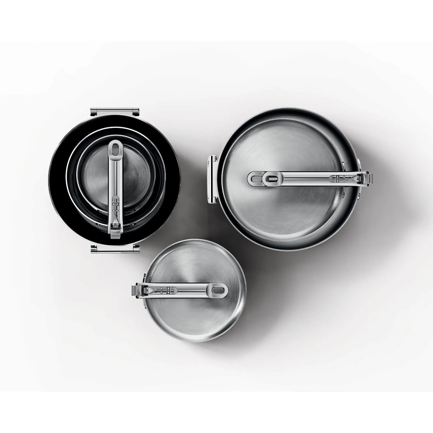 Joseph Joseph Space 6-Piece Folding Handle Cookware Set - Stainless Steel - Image 3