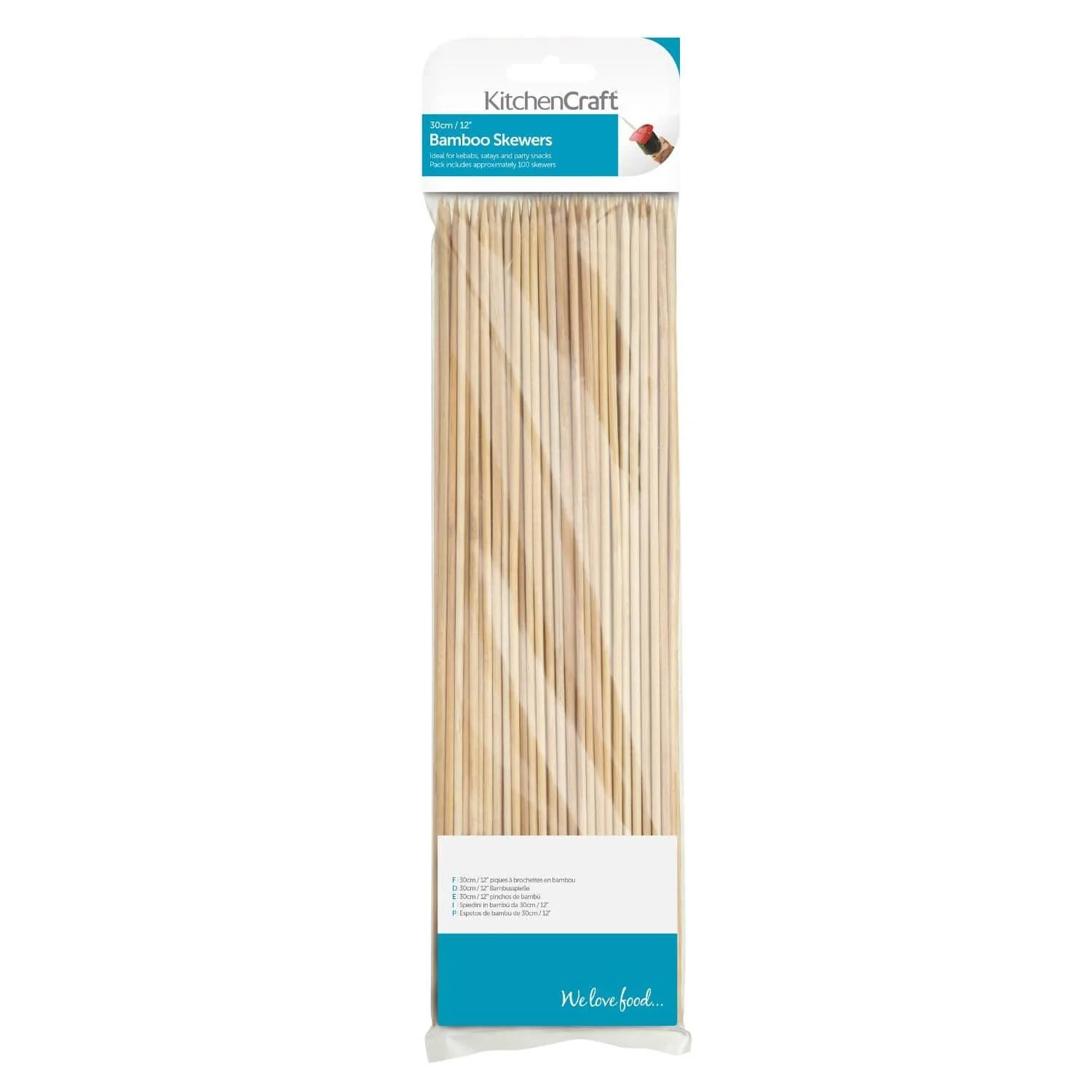 KitchenCraft 30cm Bamboo Skewers - 100 Pack - Image 4