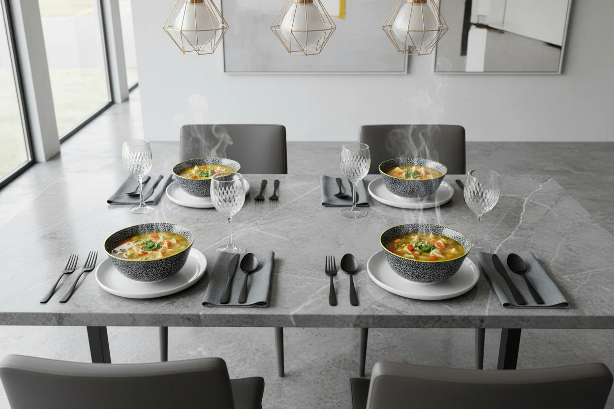 Kitchencraft Stoneware Bowl - Black Floral - Image 3