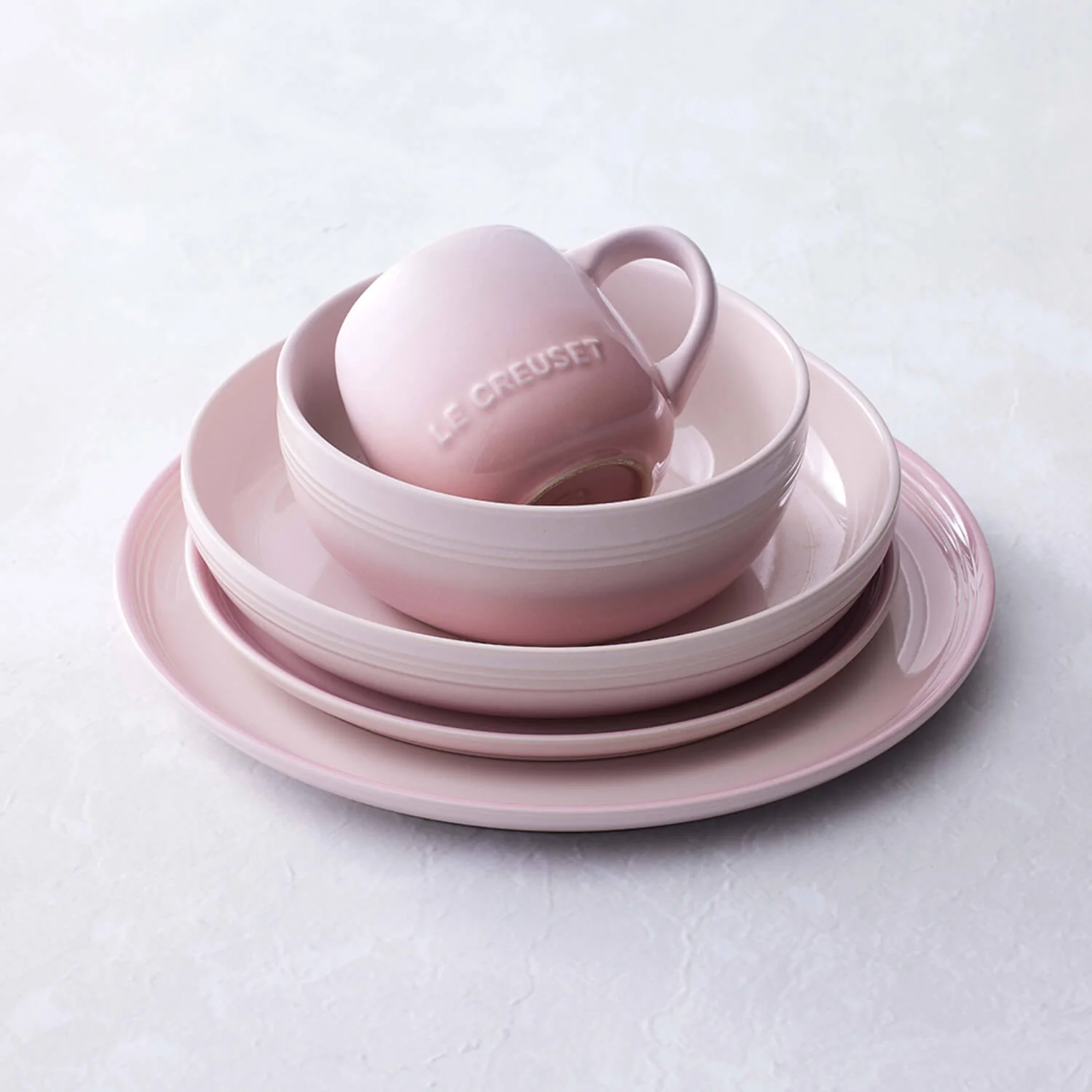 Le Creuset 22cm Stoneware Coupe Side Plate - Shell Pink - Image 5