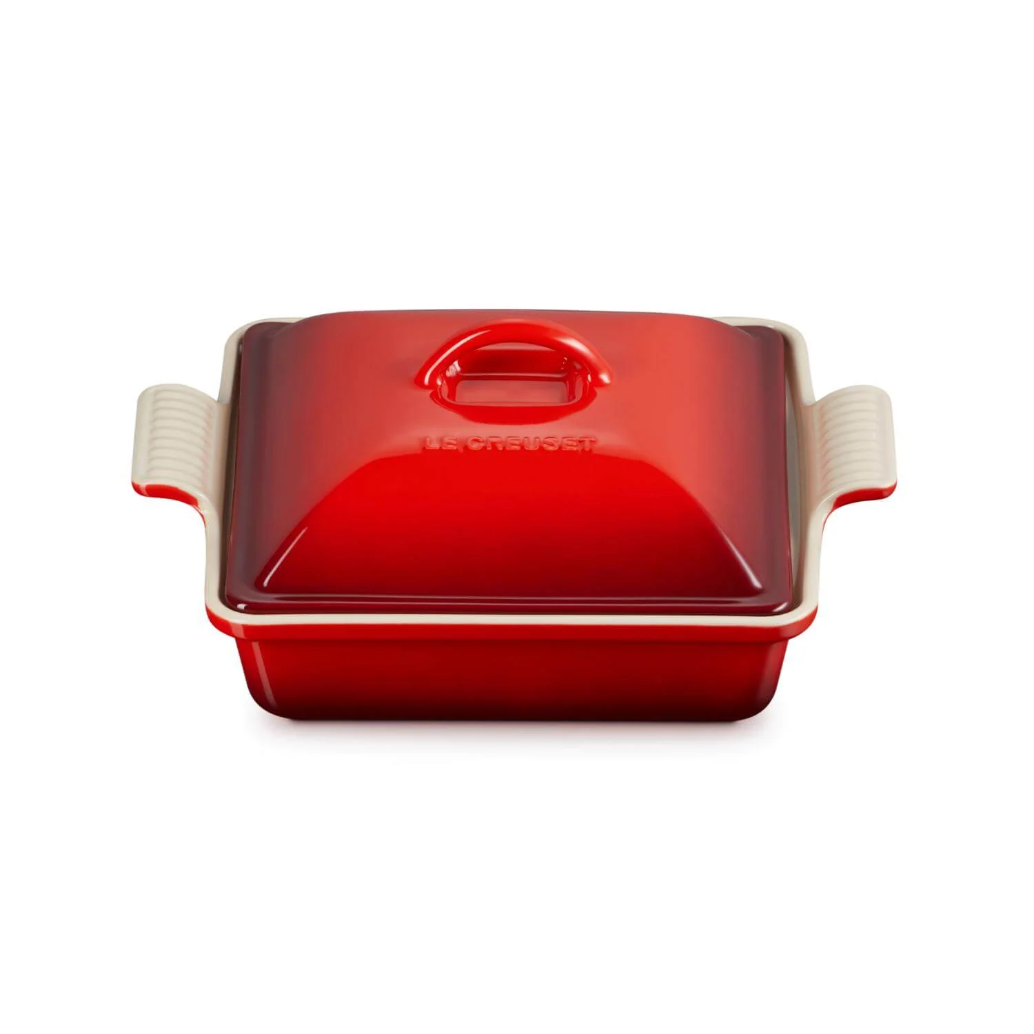 Le Creuset Heritage Stoneware 23cm Square Dish with Lid - Cerise - Image 5