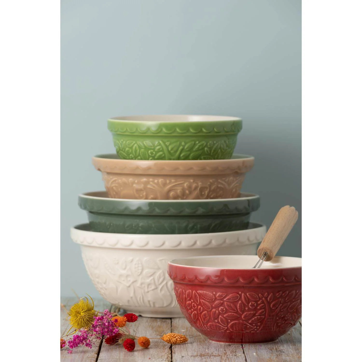 Mason Cash Colour Mix 24cm Stoneware Mixing Bowl - Red - Image 5