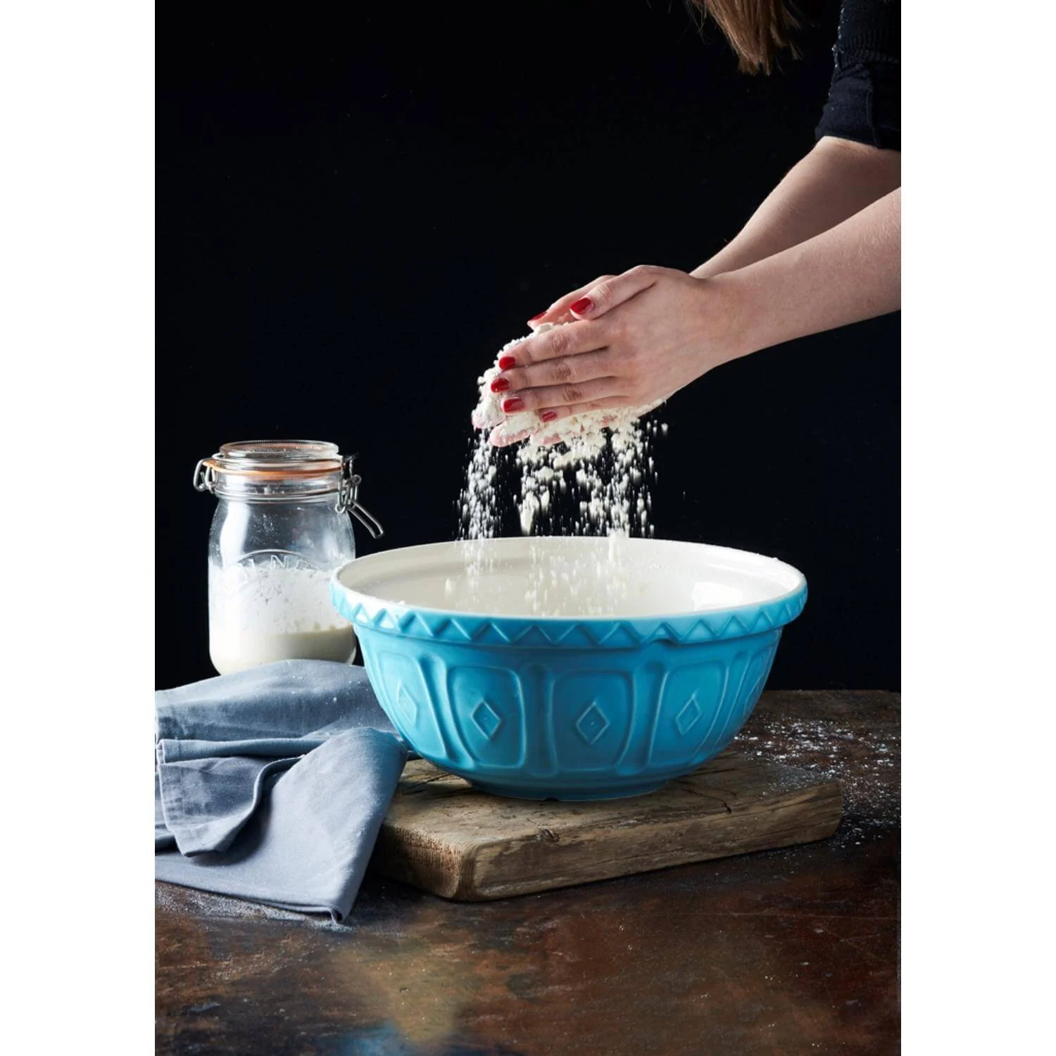 Mason Cash Colour Mix 24cm Stoneware Mixing Bowl - Turquoise - Image 3