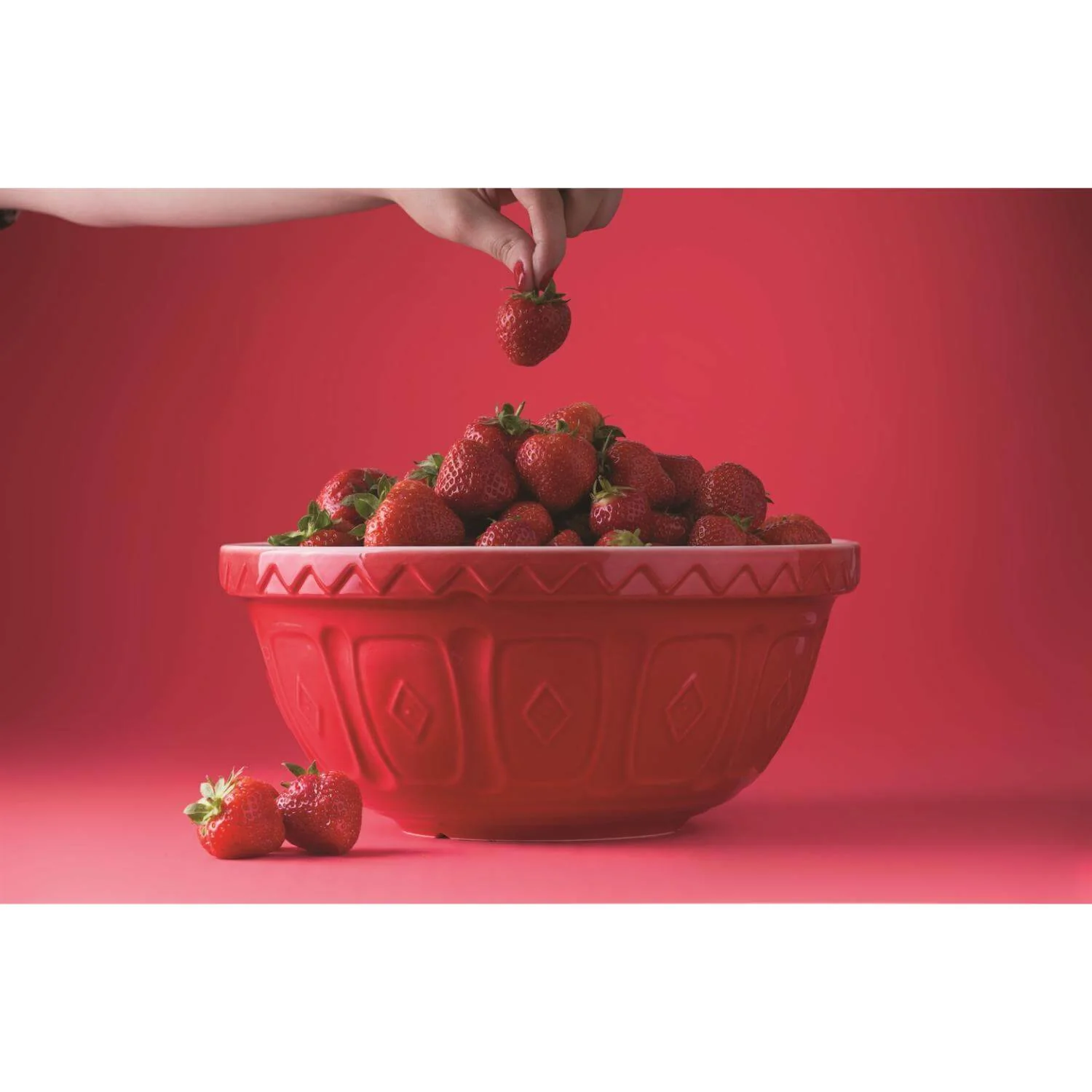Mason Cash Colour Mix 26cm Stoneware Mixing Bowl - Red - Image 5