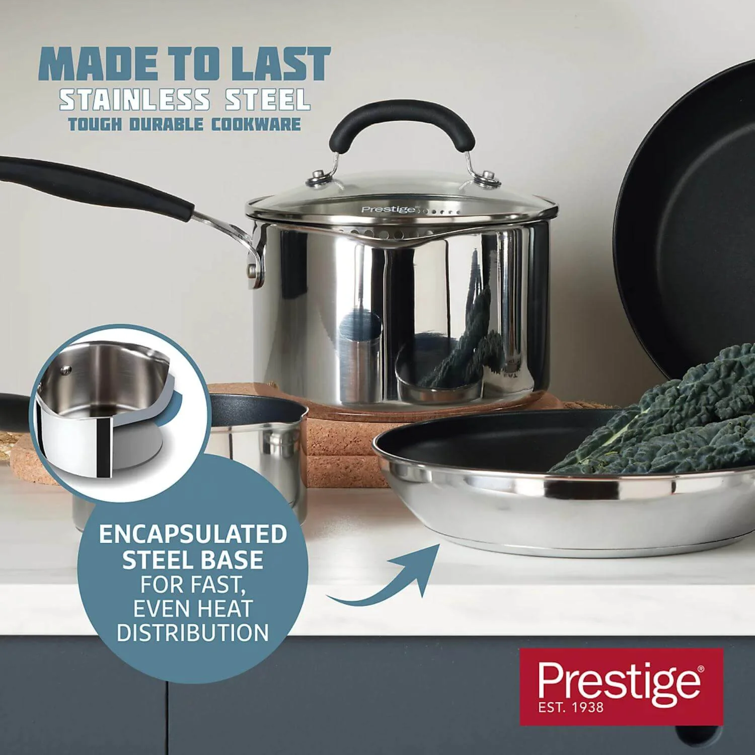 Prestige Made To Last 5-Piece Stainless Steel Cookware Set - Image 4