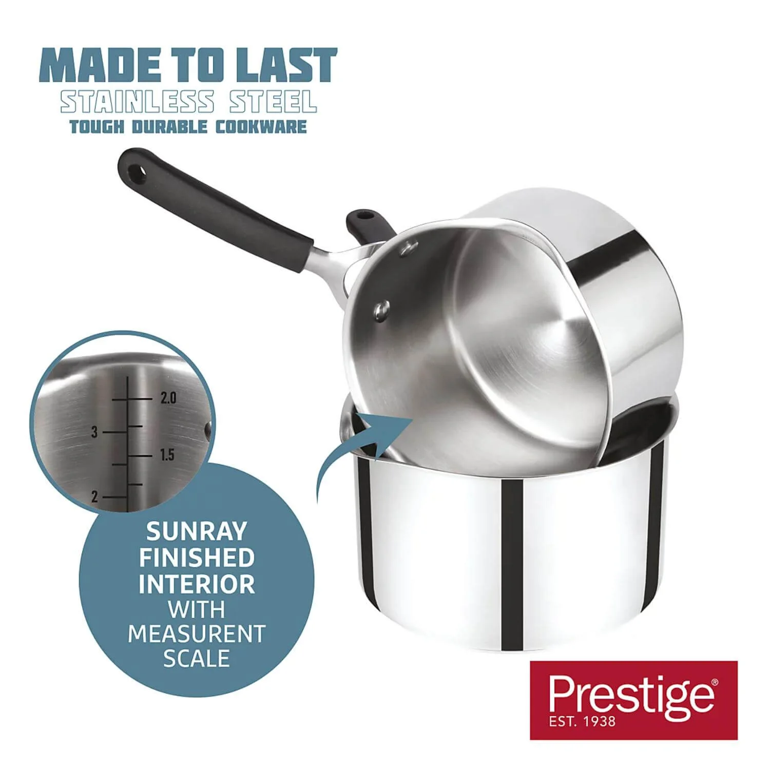 Prestige Made To Last 5-Piece Stainless Steel Cookware Set - Image 5