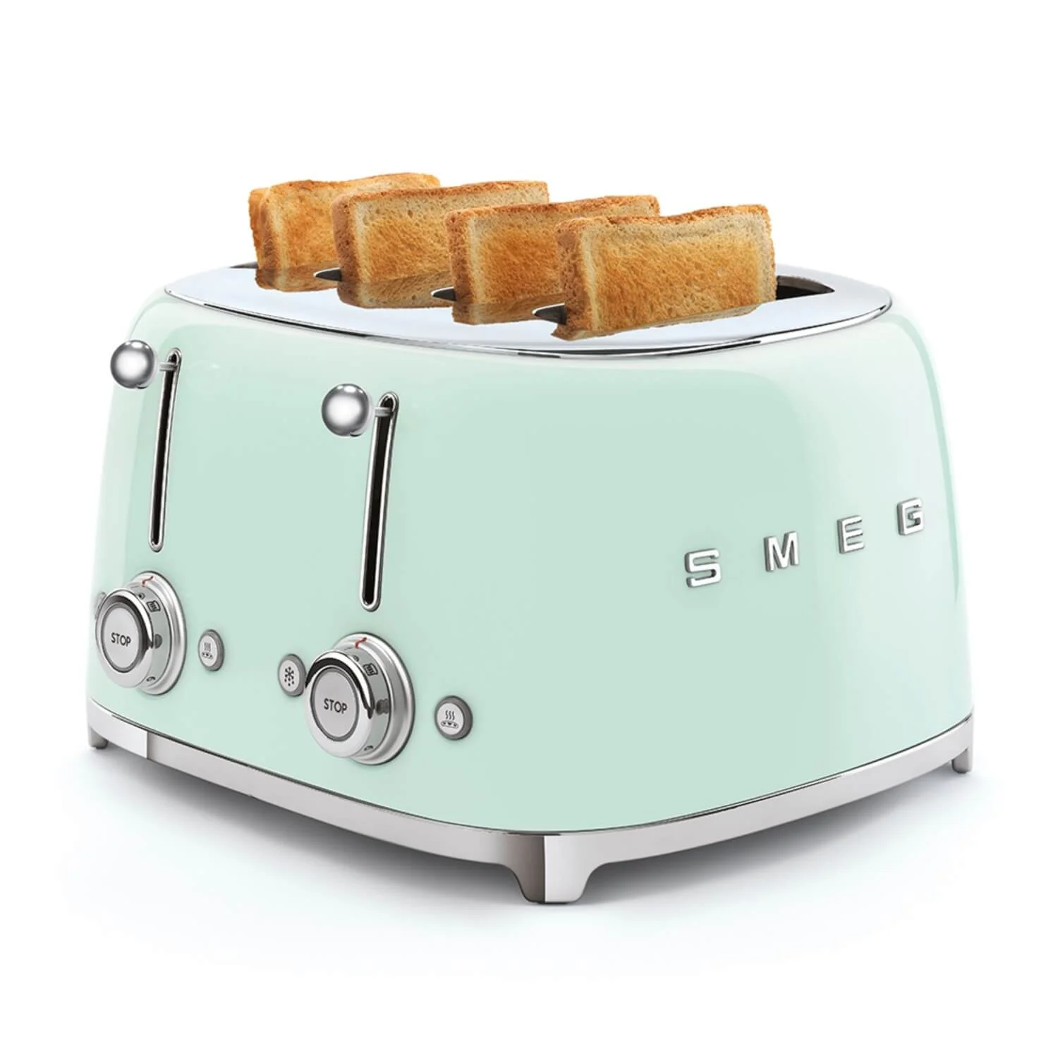 Smeg 50's Style Retro TSF03 4 Slice Toaster - Pastel Green - Image 3