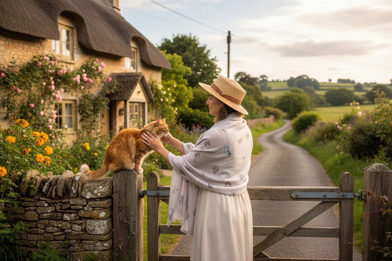 Wrendale Designs by Hannah Dale Scarf - Glamour Puss - Image 3